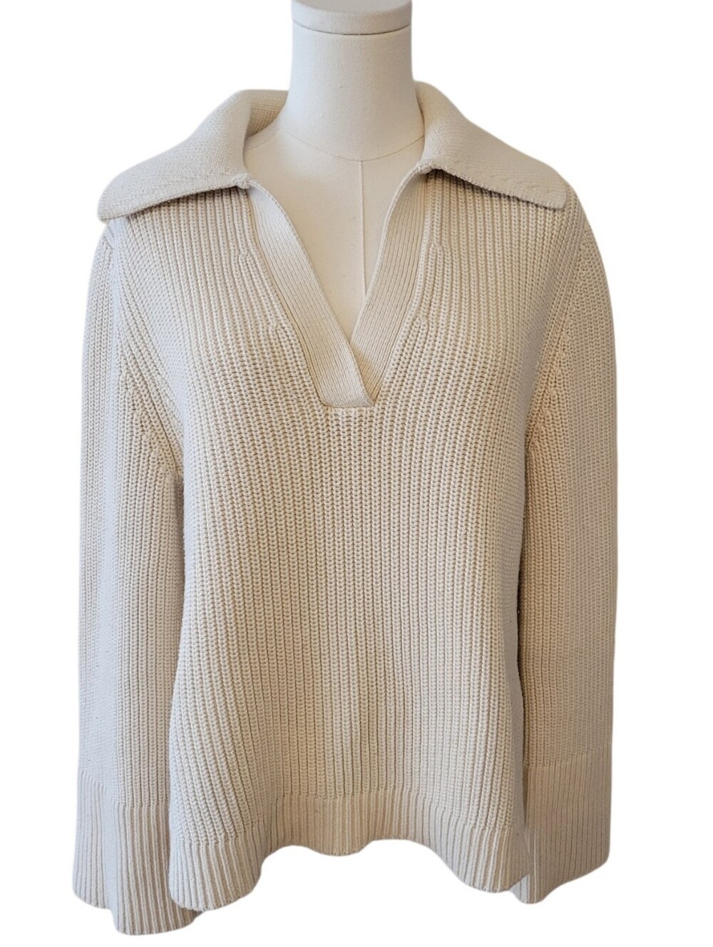 & Other Stories Cream Cable Knit Oversized Cotton Sweater Size Small - Picture 2 of 5